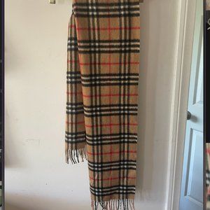 Beige Burberry Classic Cashmere Check Scarf